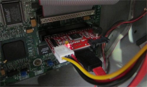 SATA controller card in a Fujitsu Siemens Celsius 650 desktop