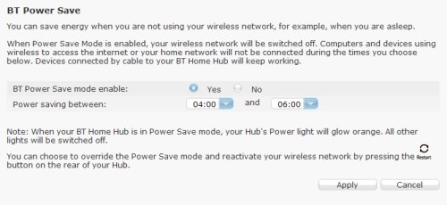 BT Home Hub Power Saving